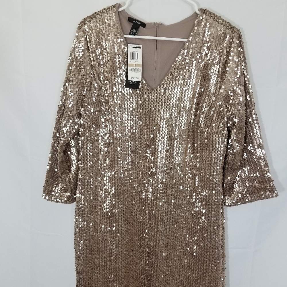 Sequined Alfani dress. Champagne in color